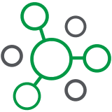 Icon representing demand or distribution