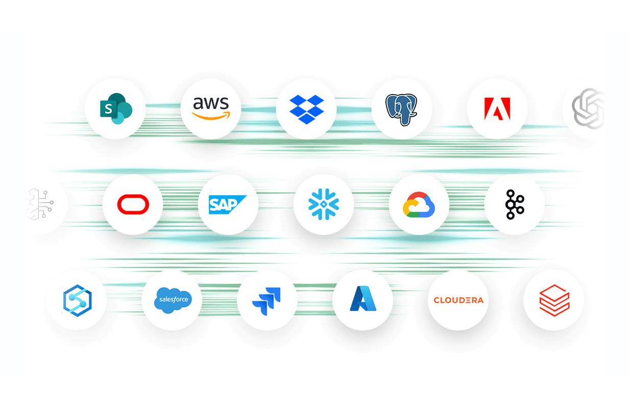 An assortment of logos set against a white backdrop